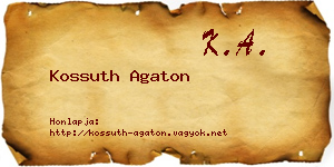 Kossuth Agaton névjegykártya